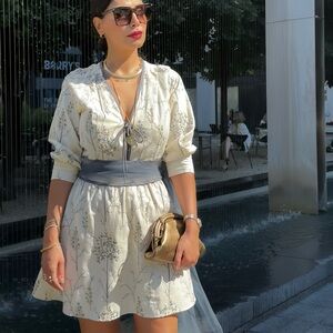 Hand made embroidered linen dress